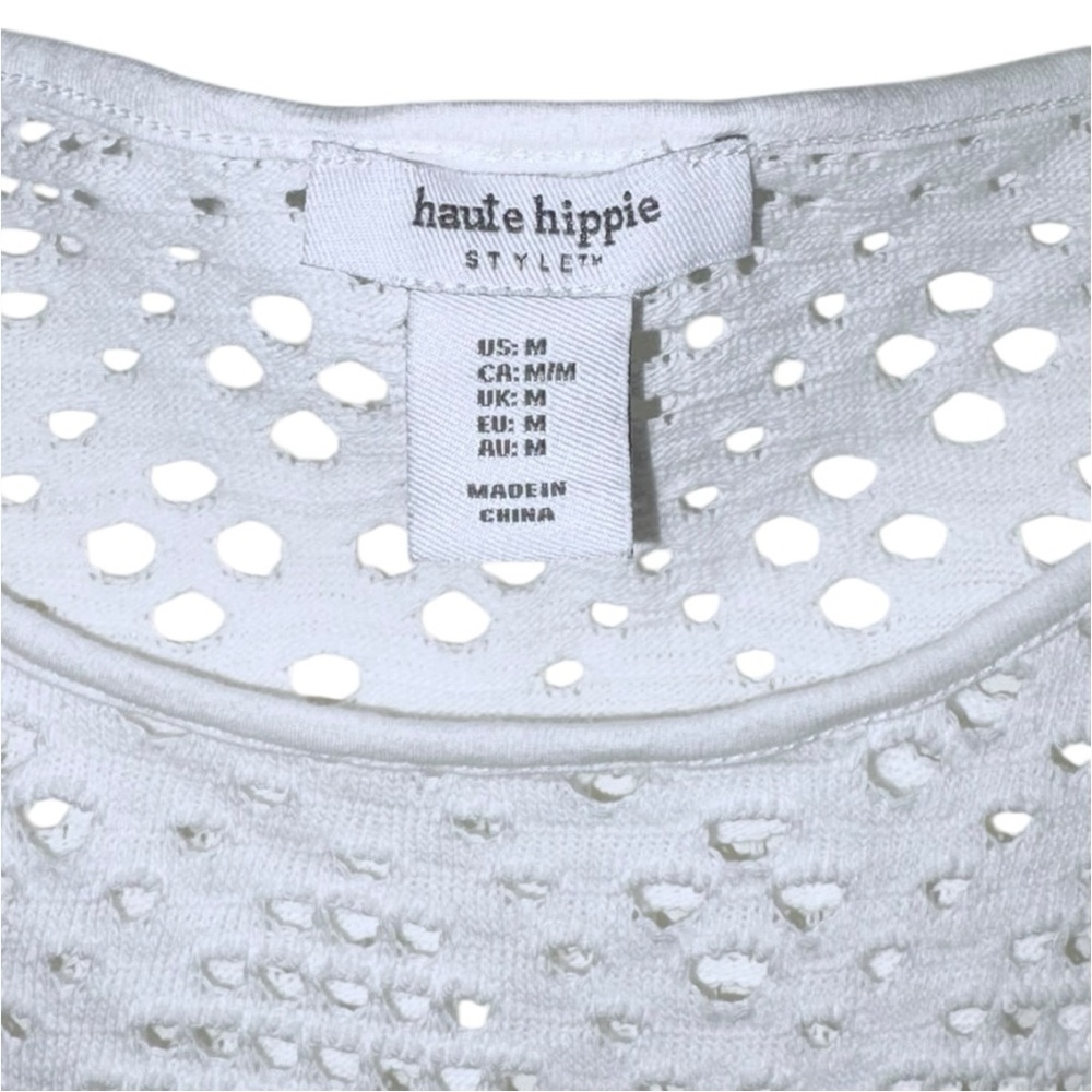 Haute Hippie | Ivory Crochet Swim Cover Dress | M - Picture 3 of 4